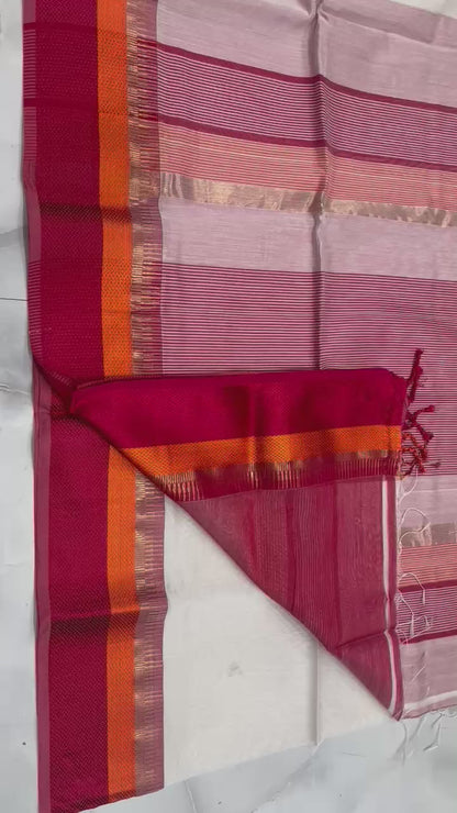 Maheshwari Saree in Handwoven Heritage Weave-088