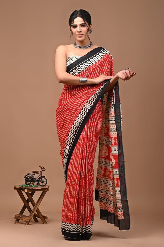 Cotton Mulmul Saree (Product Code - 025)