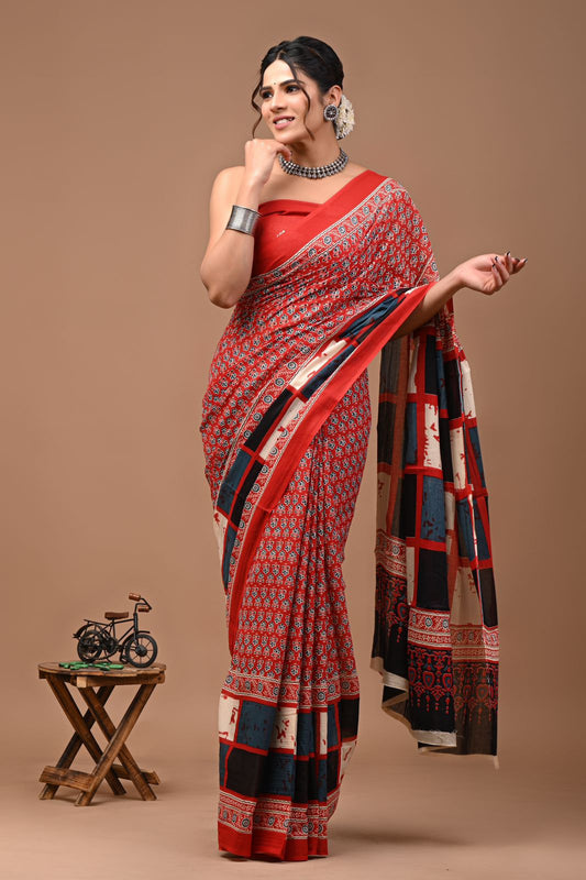 Cotton Mulmul Saree (Product Code - 019)